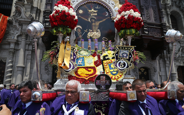The Lord of Miracles: purple month Lima Peru