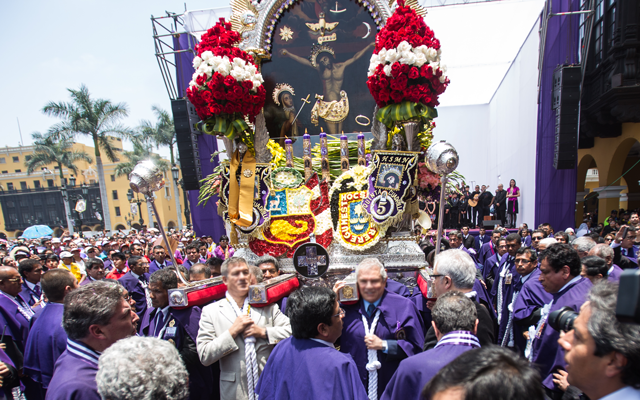 The Lord of Miracles: purple month Lima Peru
